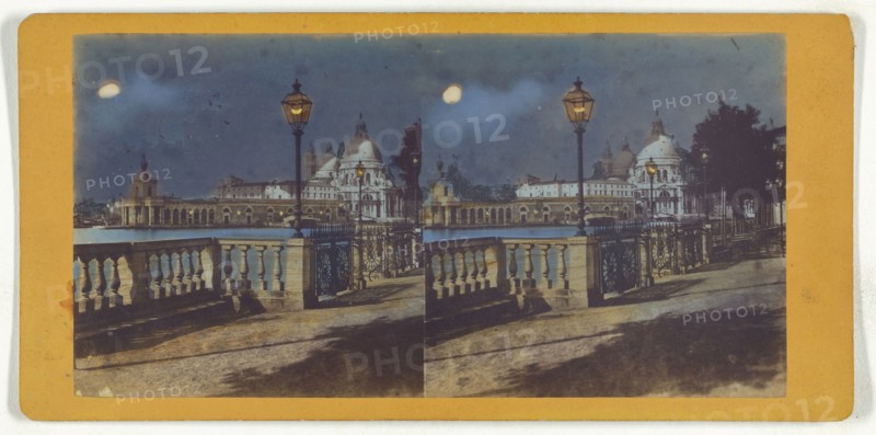Giardino Reale,Kings Garden, Venice; Italian; about 1865; Hand-colored Albumen silver print