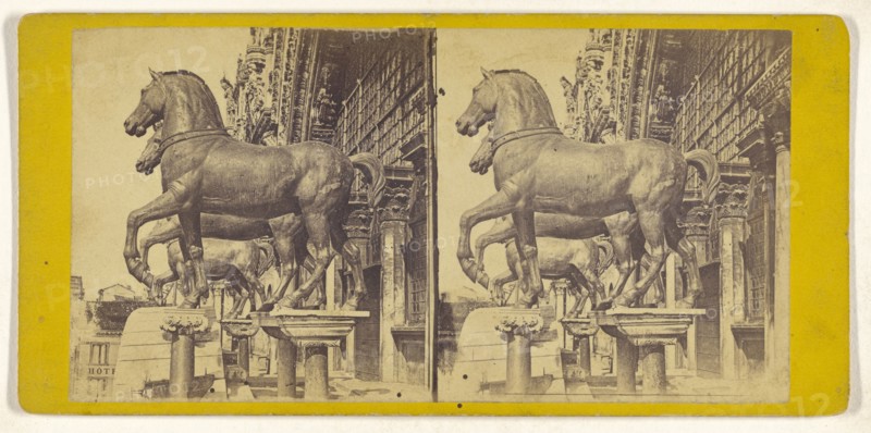 Cavalli di S. Marco; Italian; about 1865; Albumen silver print