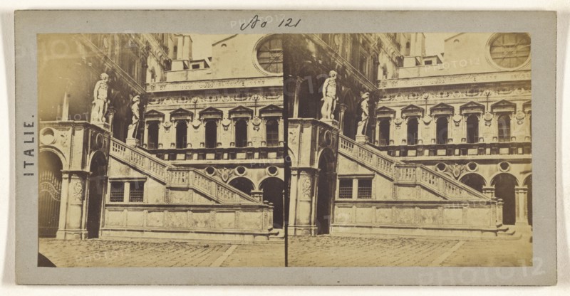 Lescalier des Geants a Venise; Italian; about 1865; Albumen silver print