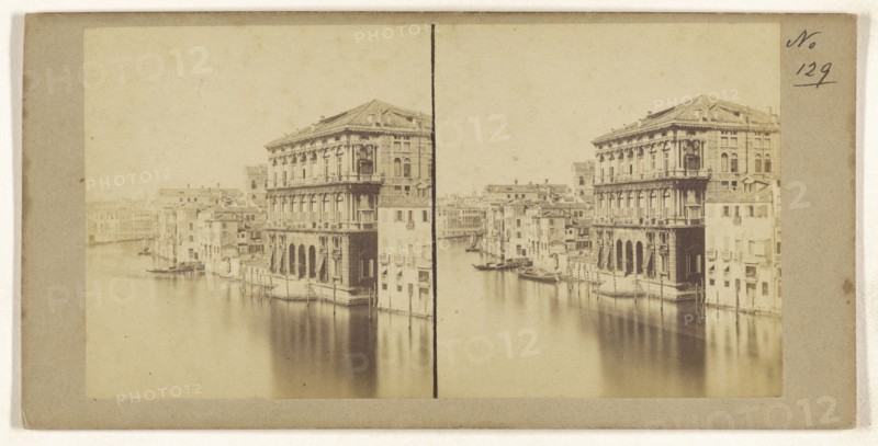 Grand Canal, Duchess du Beri, Palace, Venice; Italian; about 1865; Albumen silver print