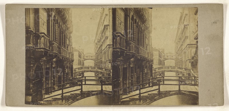 Venise. - Pont Dei Sospiri, Vu Du Pont Dei Consorzh; Italian; 1860; Albumen silver print