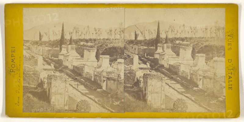 Pompei,Rue des tombeaux; Italian; about 1865; Albumen silver print