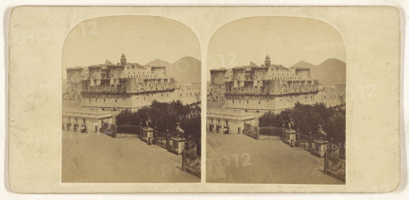 Le Chateau neuf, Naples; Italian; about 1860; Albumen silver print