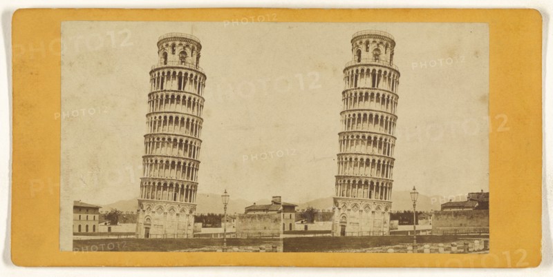 Leaning Tower of Pisa; Italian; about 1865; Albumen silver print