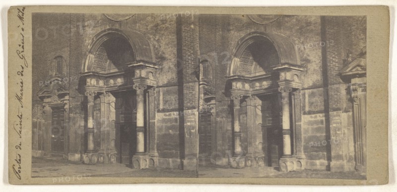 Portes de Sainte Marie des Graces a Milan; Italian; about 1865; Albumen silver print