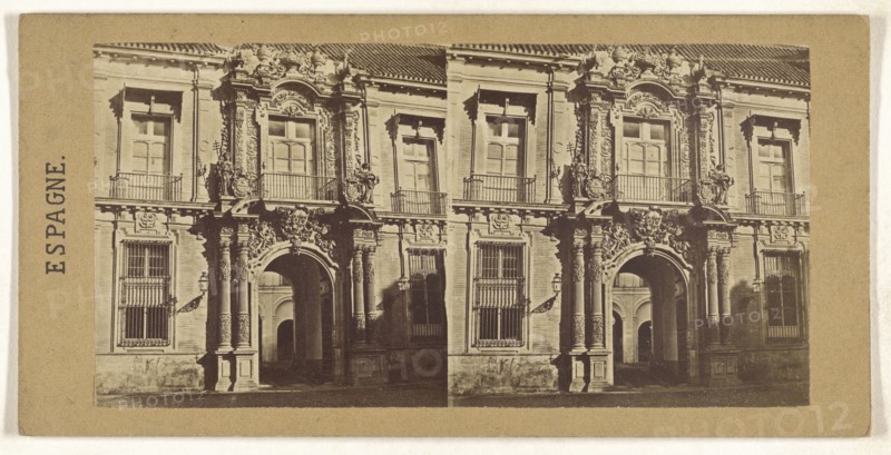 L'Archeveche de Seville; Spanish; about 1870; Albumen silver print
