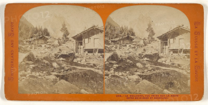 Le Wellhorn, Vue Prise Sur la Route Entre Meiringen et Rosenlaui; about 1865; Albumen silver print