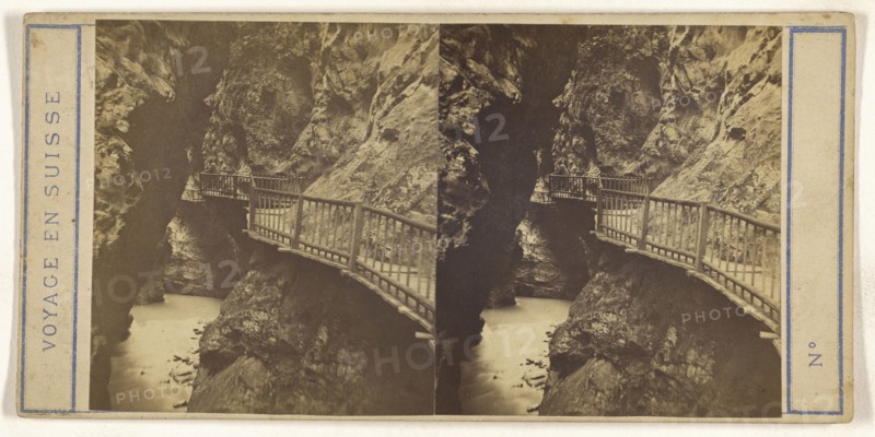 Gorge du trient Apres l'Eglise; about 1865; Albumen silver print, Switzerland