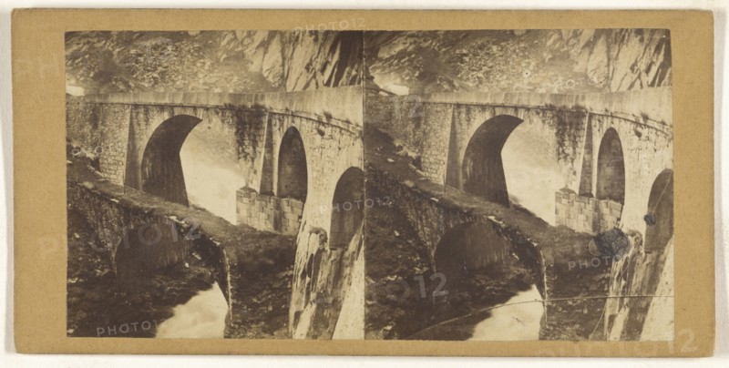 Le Pont Du Diable pris de cote; about 1863; Albumen silver print, Switzerland