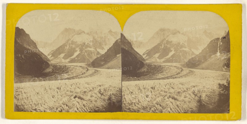 Vue de la mer de glace, Suisse, Switzerland; about 1863; Albumen silver print