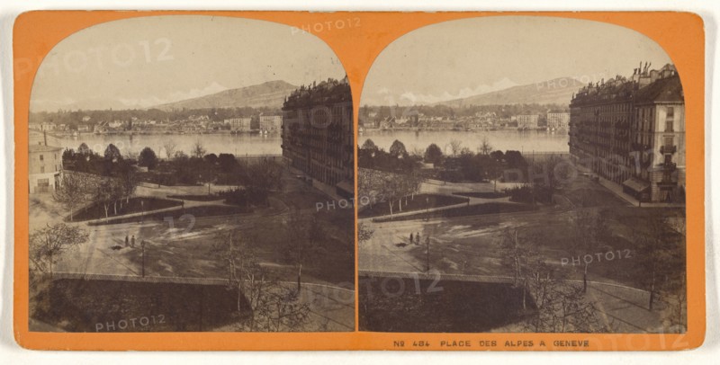 Place des Alpes a Geneve; about 1865; Albumen silver print, Switzerland