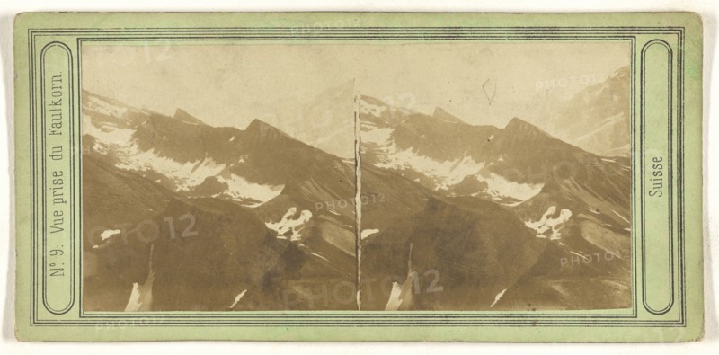 Vue prise du Faulkorn. Suisse, Switzerland; about 1865; Albumen silver print