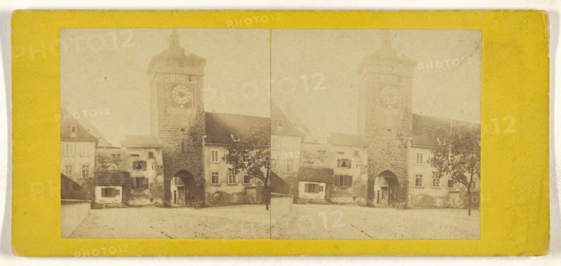 Porte de fabourg, Suisse, Switzerland; about 1865; Albumen silver print