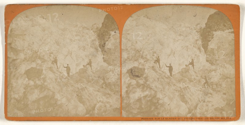 Passage sur le Glacier des Bossons pres Les Grands Mulets; about 1865; Albumen silver print, Switzerland