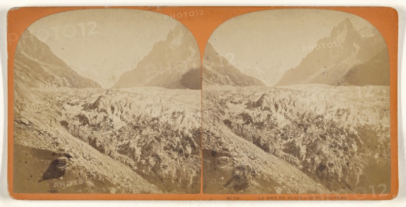 La Mer de Glace Vue du Chapeau; about 1865; Albumen silver print, Switzerland