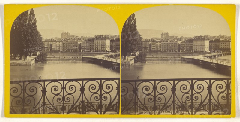 Pont des Bergues a Geneve; about 1865; Albumen silver print, Switzerland