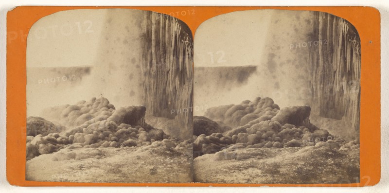 A View from the foot of Horse Shoe Fall, Canada; Canadian; about 1865; Albumen silver print