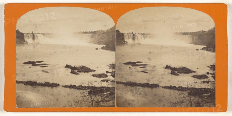 Horseshoe Fall from the ferry, Canada side; Canadian; about 1870; Albumen silver print