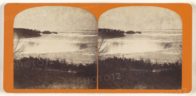Horse Shoe fall near the Burning Springs; Canadian; about 1870; Albumen silver print