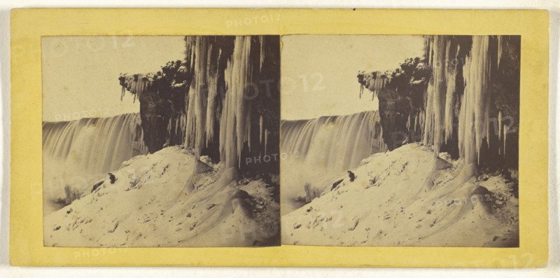 Falls and ice, Canada; Canadian; about 1870; Albumen silver print