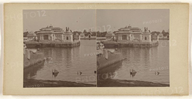 Chandan Tank or  Narendra Sarubar , Puri Orissa; about 1900; Gelatin silver print