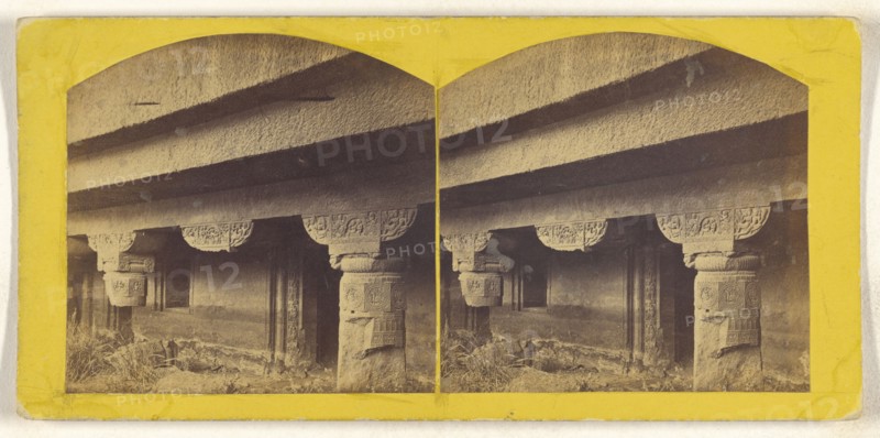 Cave No. 24. Entrance. Adjanta; about 1870; Albumen silver print
