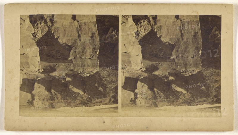 Hagar Silsila, Sandstone quarries; about 1860; Albumen silver print