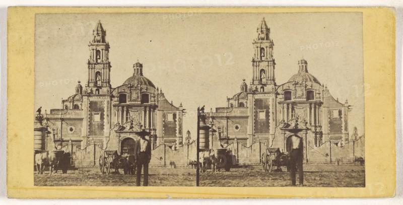Mexique, Amerique du Sud, Eglise St. Dominique, a Mexico; about 1870; Albumen silver print