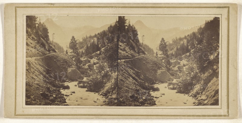 gorge or ravine; about 1870; Albumen silver print
