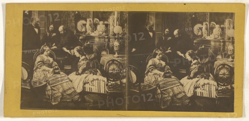 Family parlor scene; about 1865; Albumen silver print