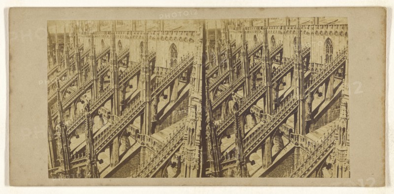 Orante spires of an  cathedral; about 1865; Albumen silver print