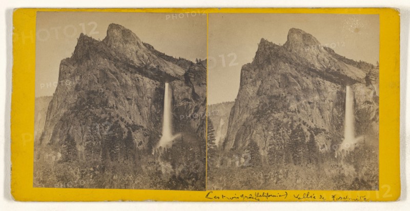 Falls, Yosemite Valley, California; American; about 1870; Albumen silver print