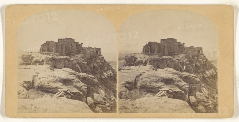 Walpi, Hopi Pueblo, Arizona; American; about 1872; Albumen silver print
