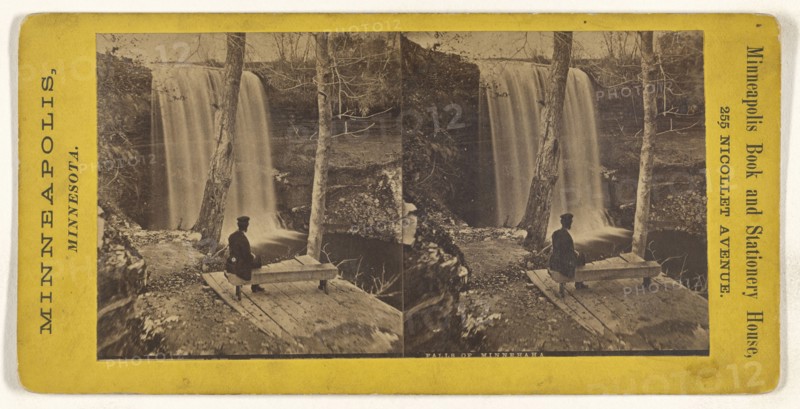 Falls of Minnehaha; American; about 1870; Albumen silver print