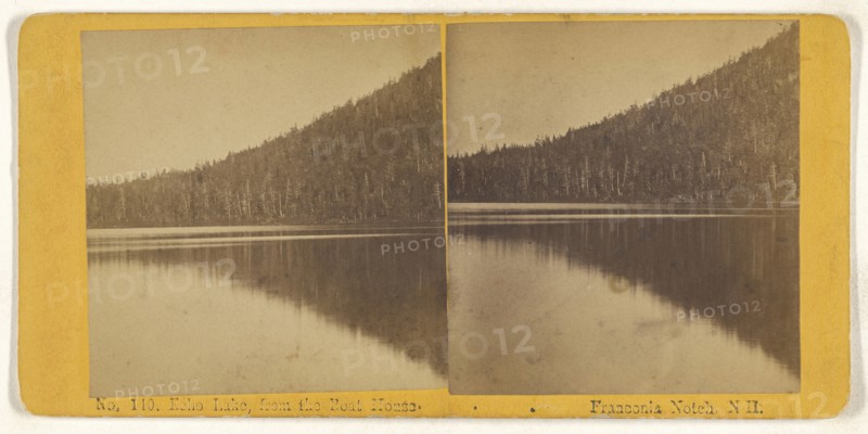 Echo Lake, from the Boat House. Franconia Notch, N.H; American; about 1870; Albumen silver print