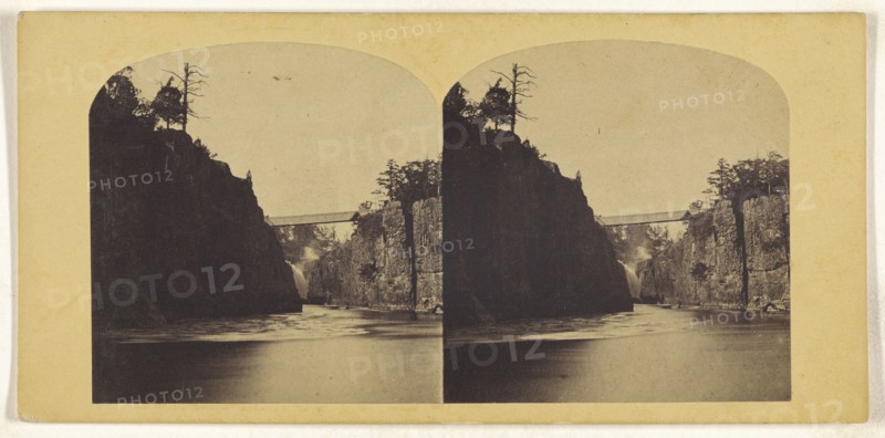 Passaic Falls. - Patterson, N.J., looking North; American; about 1870; Albumen silver print