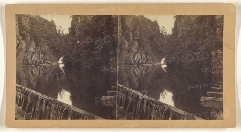 Fall Creek, Ithaca, N.Y; American; about 1870; Albumen silver print