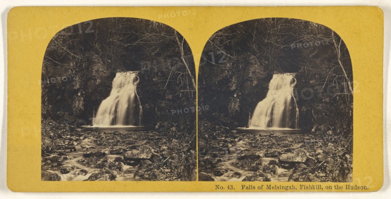 Falls of Melsingah, Fishkill, on the Hudson; American; about 1870; Albumen silver print