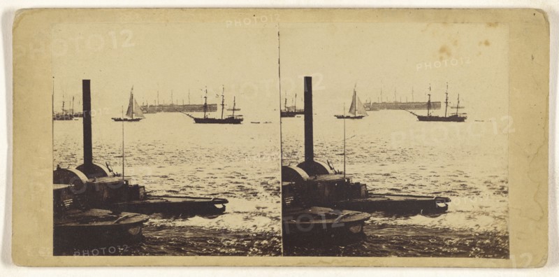 Great Eastern in N.Y; American; about 1865; Albumen silver print