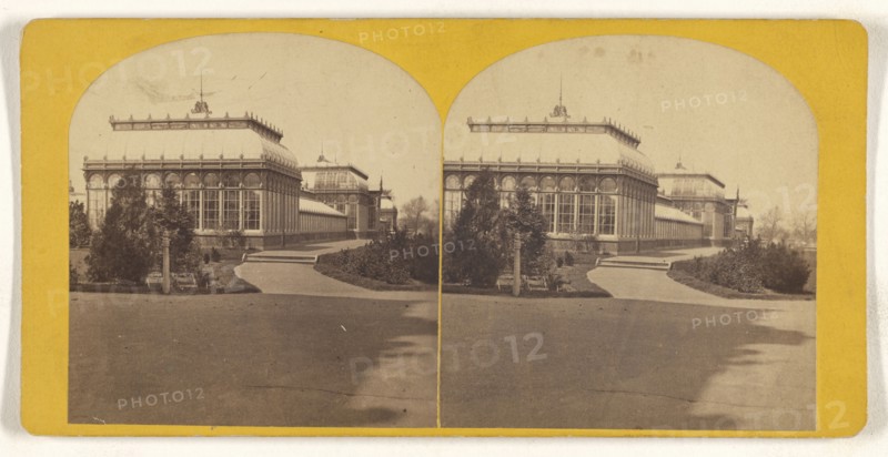 Conservatory, Agricultural Dept; American; about 1870; Albumen silver print