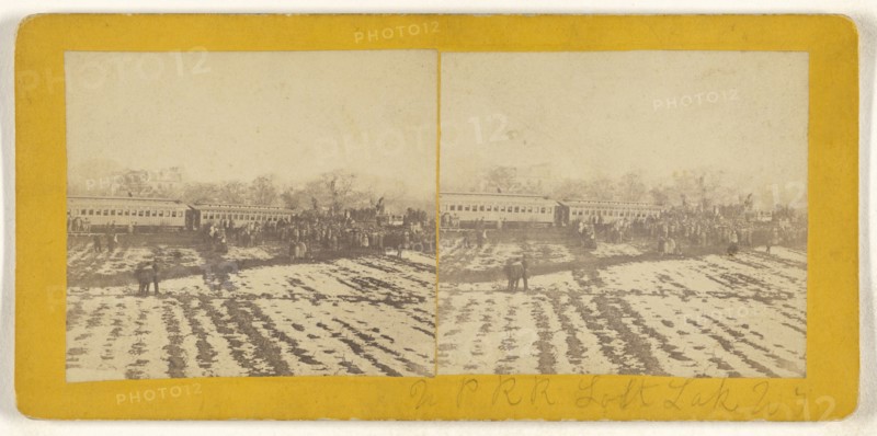 U.P.R.R. Salt Lake, Ut.,1868 Excursion party?; American; about 1868; Albumen silver print