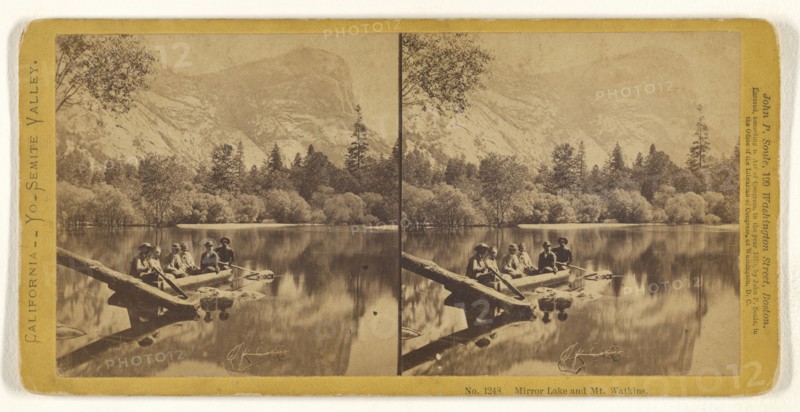 Mirror Lake and Mt. Watkins; John P. Soule, American, 1827 - 1904, 1870; Albumen silver print