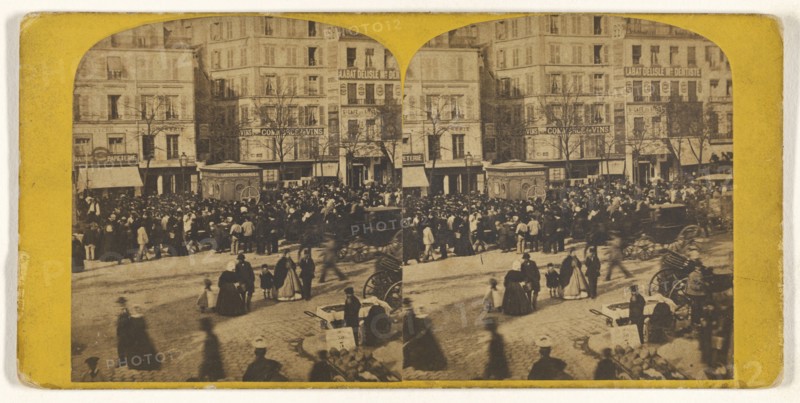 Vue Instantanee de Paris. Foire aux Jambons; French; about 1864; Albumen silver print