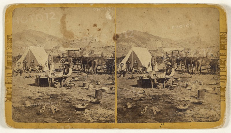 Manitou Series - Camping Among The Foot-Hills; Joseph Collier, American, born Scotland, 1836 - 1910, about 1870; Albumen silver