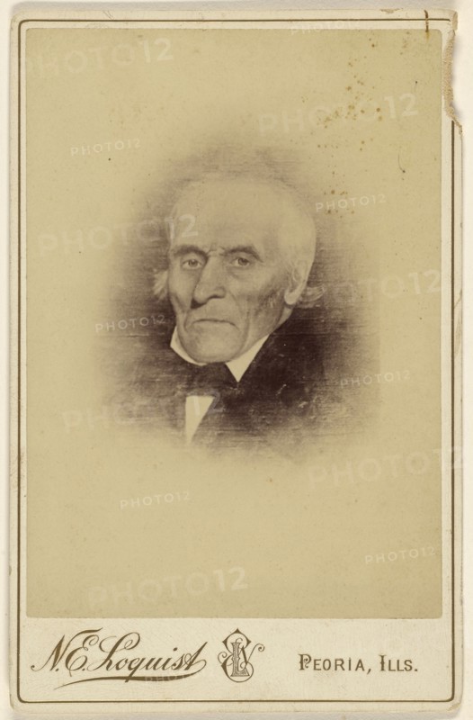 Portrait of Nathaniel Aiken painted by Joseph Chandler, c. 1840; N.E. Loquist, American, active Peoria, Illinois 1860s - 1900s