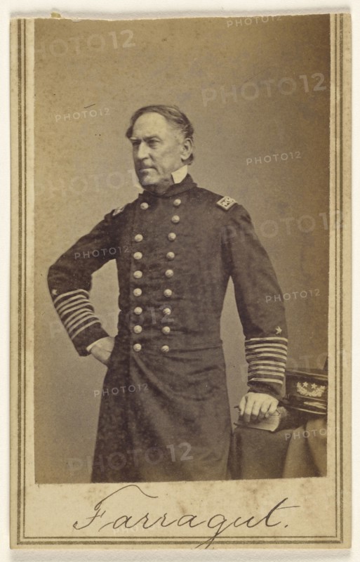 Admiral David Glasgow Farragut; Attributed to Mathew B. Brady, American, about 1823 - 1896, about 1865; Albumen silver print