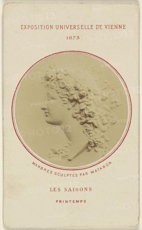 Les Saisons. Printemps. Marbres Sculptes Par Matabon; French; 1873; Albumen silver print