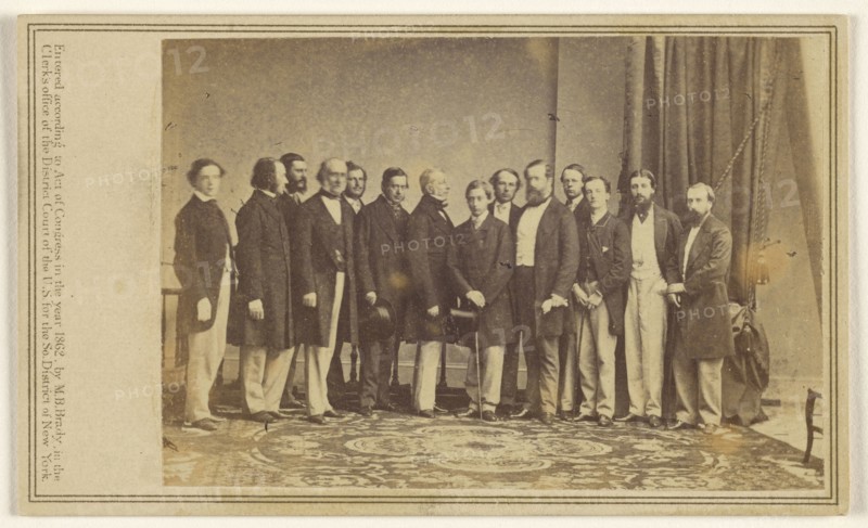 Group portrait of fourteen men standing; Mathew B. Brady, American, about 1823 - 1896, 1862; Albumen silver print