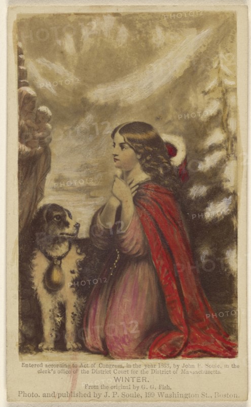 Winter. From the original by G.G. Fish; John P. Soule, American, 1827 - 1904, 1863; Hand-colored albumen silver print