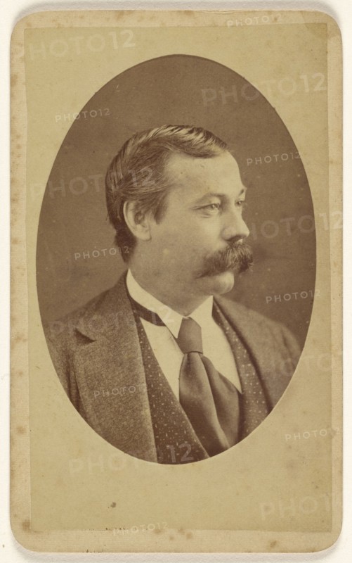 Man in 3,4 profile, printed in quasi-oval style; J. J. Abbott; about 1870; Albumen silver print